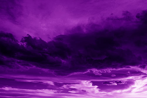 Sunset Producing Fire Orange Clouds (Purple Shade Photo)