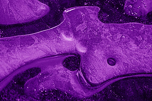 Swirling Frozen Smiling Bubble Eyed River Ice Face (Purple Shade)