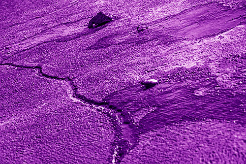 Three Ice Melting Puddles (Purple Shade Photo)