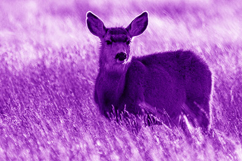 White Tailed Deer Leg Deep Among Grass (Purple Shade Photo)