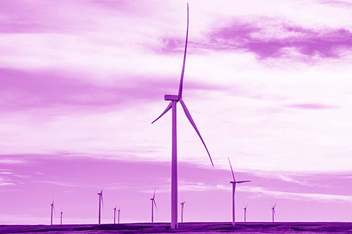 Wind Turbine Standing Tall Among The Rest (Purple Shade Photo)