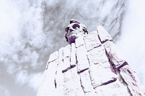 Cloud Mass Above Presidential Statue (Purple Tint Photo)