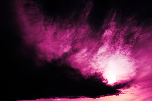 Dark Cloud Mass Holding Sun (Purple Tint Photo)