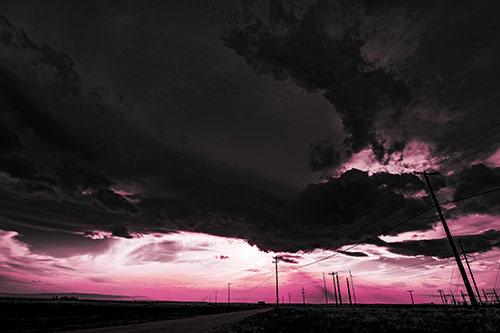 Dark Cloud Powerline Sunset (Purple Tint Photo)