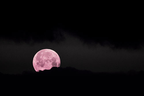Easter Morning Moon Peeking Through Clouds (Purple Tint)