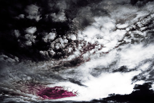 Evil Eyed Cloud Invades Bright White Light (Purple Tint Photo)