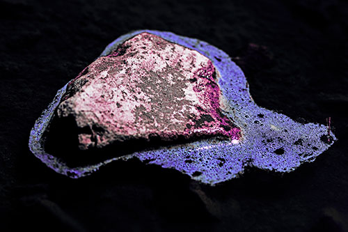 Floating Fungi Rock Emitting Water Bubbles (Purple Tint Photo)