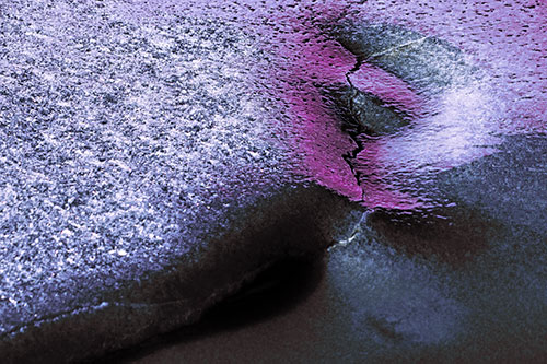 Frozen Cracking Ice Valley (Purple Tint Photo)