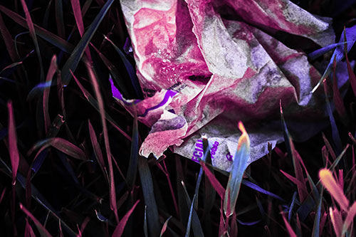 Grease Stained Demon Faced Taco Bell Wrapper (Purple Tint)
