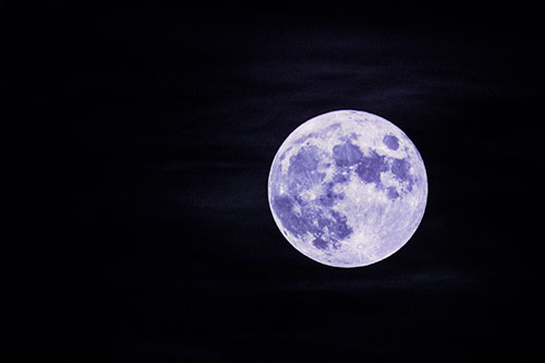 October Full Hunters Moon (Purple Tint Photo)