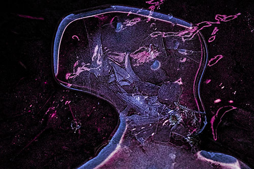 Shattering Ice Head Cracking Smile Along Shore (Purple Tint)