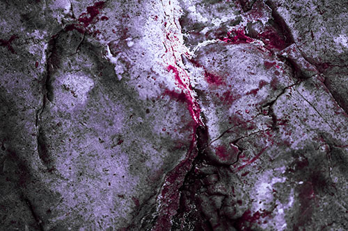 Stained Blood Splatter Rock Surface (Purple Tint Photo)