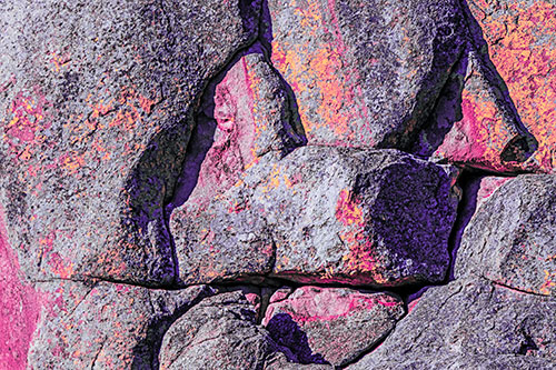 Stone Sphinx Within Rock Formation (Purple Tint Photo)