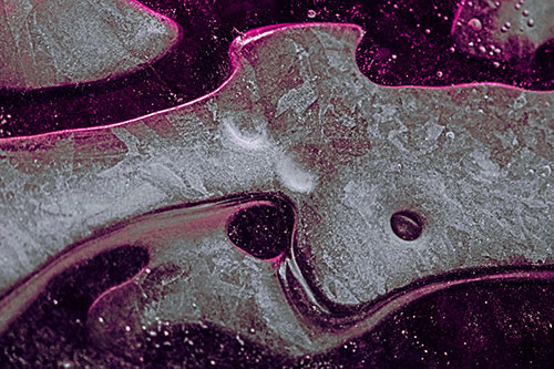 Swirling Frozen Smiling Bubble Eyed River Ice Face (Purple Tint)