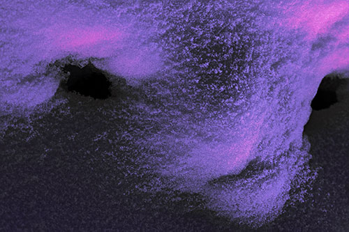 Triangle Powdered Snow Face Atop Soil (Purple Tint)