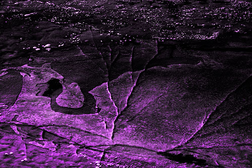 Bubble Cracking River Ice (Purple Tone Photo)
