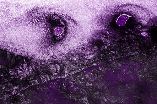 Bubble Eyed Smirk Cracking River Ice Face (Purple Tone Photo)