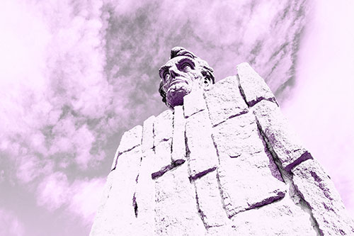 Cloud Mass Above Presidential Statue (Purple Tone Photo)