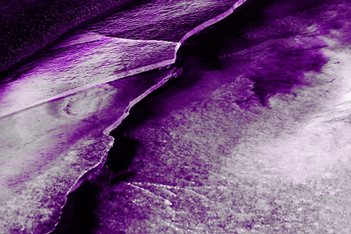 Cracking Blood Frozen Ice River (Purple Tone Photo)