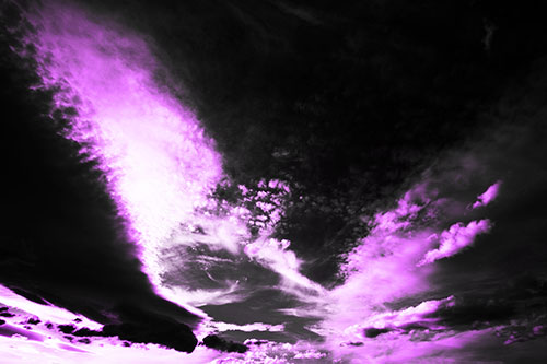 Curving Black Charred Sunset Clouds (Purple Tone Photo)