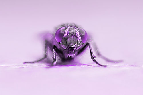 Glistening Cluster Fly Sticking Tongue Out (Purple Tone)