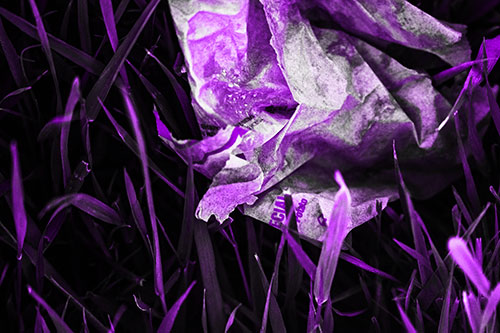 Grease Stained Demon Faced Taco Bell Wrapper (Purple Tone)