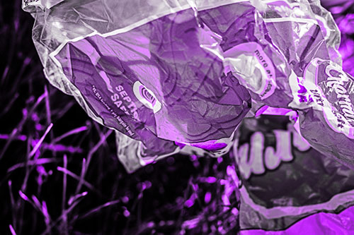 Growling Plastic Charmin Bag Among Grass (Purple Tone)