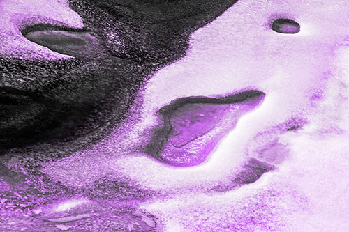 Joyful Ice Face Frozen Atop River (Purple Tone)