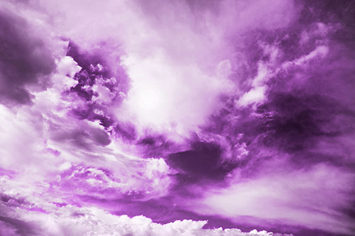 Ocean Sea Swirling Clouds (Purple Tone Photo)