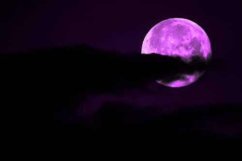 Pac Man Moon Swallows Clouds (Purple Tone Photo)