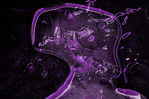 Shattering Ice Head Cracking Smile Along Shore (Purple Tone)