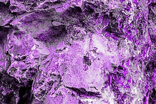 Shut Eyed Rock Face Decomposing (Purple Tone Photo)