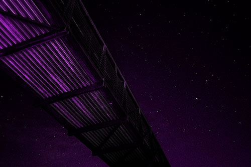 Stars Shining Above Walkway Bridge (Purple Tone Photo)