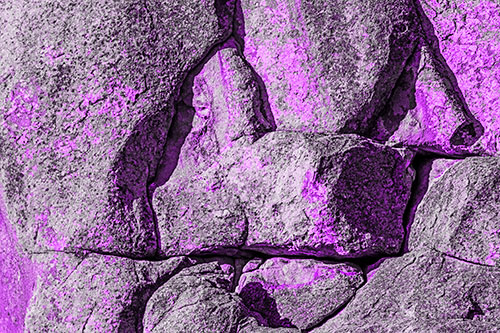 Stone Sphinx Within Rock Formation (Purple Tone Photo)