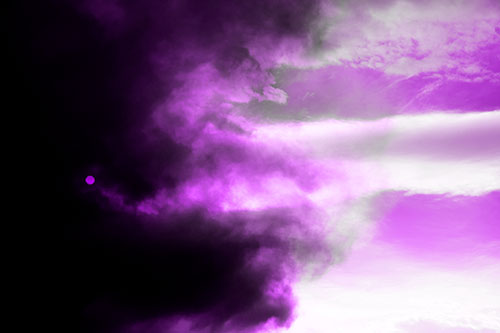 Sun Spiraling Out Of Mullen Fire Clouds (Purple Tone Photo)