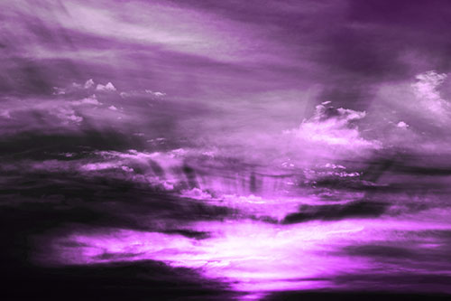 Sunrise Bursting Colorful Light Past Clouds (Purple Tone Photo)