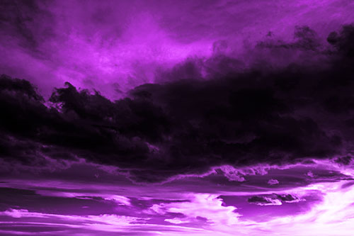 Sunset Producing Fire Orange Clouds (Purple Tone Photo)