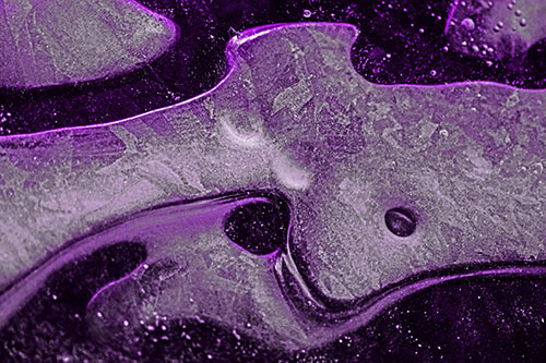 Swirling Frozen Smiling Bubble Eyed River Ice Face (Purple Tone)