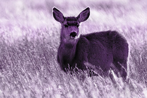 White Tailed Deer Leg Deep Among Grass (Purple Tone Photo)