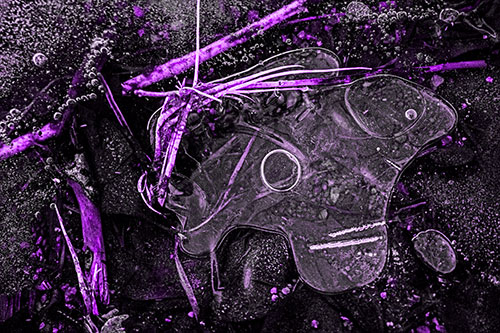 Wide Eyed Bubble Ice Face Looking Downward (Purple Tone)