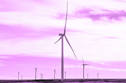 Wind Turbine Standing Tall Among The Rest (Purple Tone Photo)