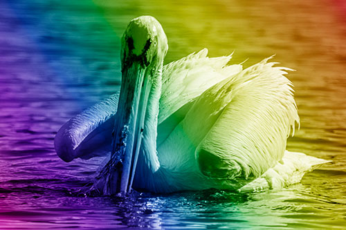 Algae Beaked Pelican Fishes For Salamanders (Rainbow Shade)