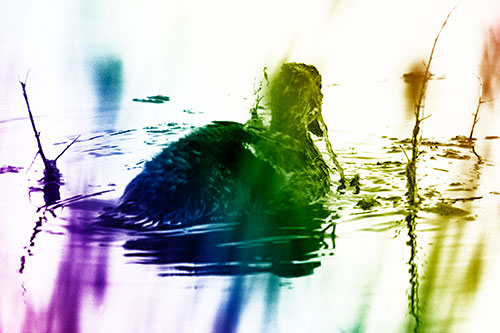 Algae Covered Loch Ness Mallard Monster Duck (Rainbow Shade Photo)