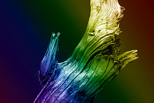 Angry Blood Stained Tree Trunk Creature Raising Fist (Rainbow Shade)