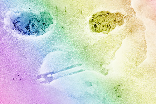 Beak Mouthed Footprint Face Among Snow (Rainbow Shade)