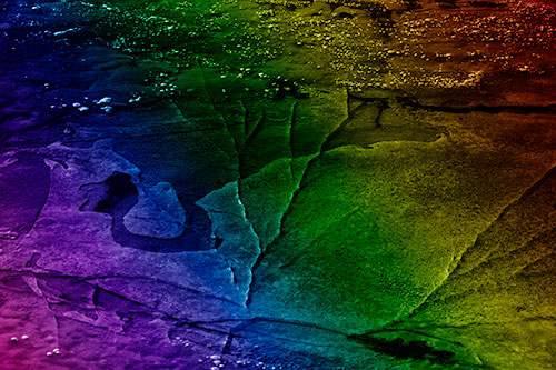 Bubble Cracking River Ice (Rainbow Shade Photo)