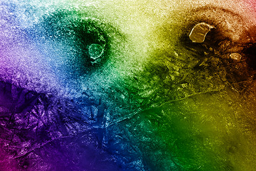 Bubble Eyed Smirk Cracking River Ice Face (Rainbow Shade Photo)