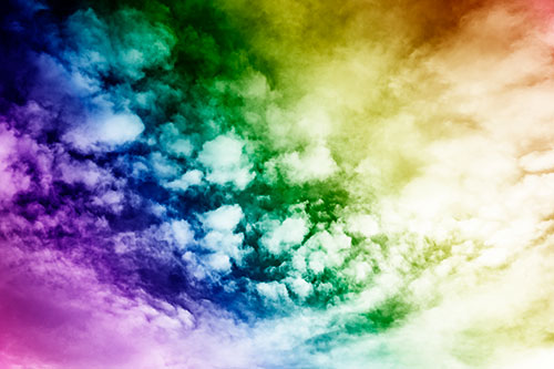 Cluster Clouds Forming Off White Mass (Rainbow Shade Photo)
