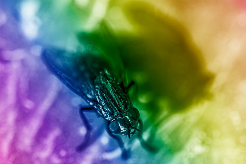 Cluster Fly Casting Shadow Among Sunlight (Rainbow Shade Photo)