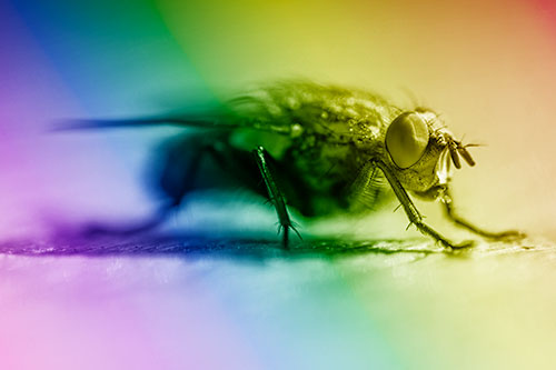 Cluster Fly Stands Among Sunshine (Rainbow Shade Photo)